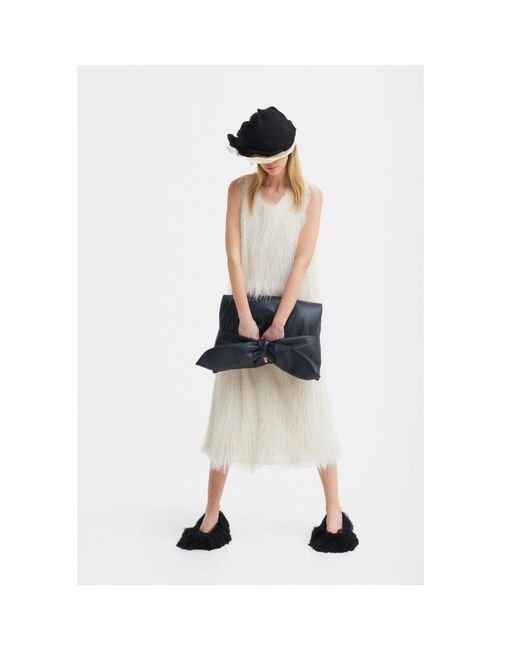 Julia Allert Natural Neutrals Sleeveless Textured Pile Midi Dress