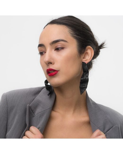 WAIWAI Black Morph Sculptural Leather Earrings