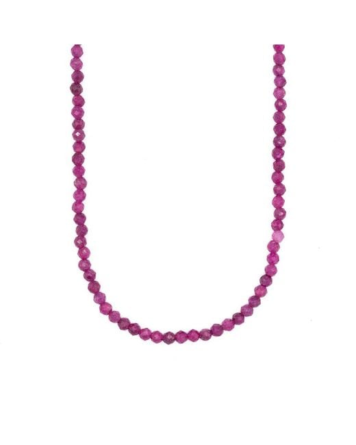 Becket + Quill Pink Mini Ruby Beaded Necklace