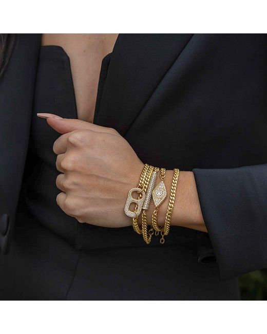 Loni Paul Jewelry Metallic Matte Double Wrap Pave Can Tab Bracelet