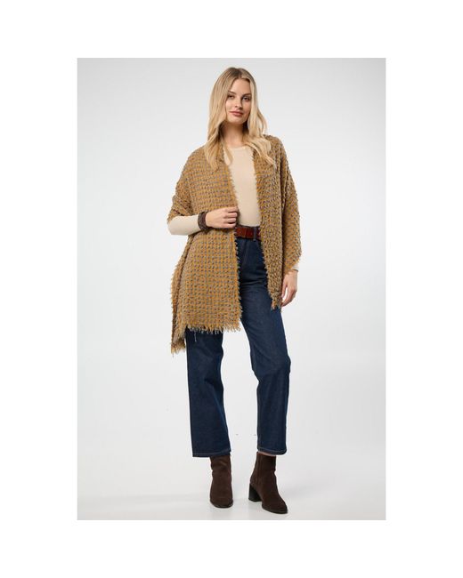 Saachi Yellow Crinkle Plaid Scarf