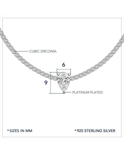 Diamonbliss Natural Marilyn Monroe Solo Pear Tennis Necklace