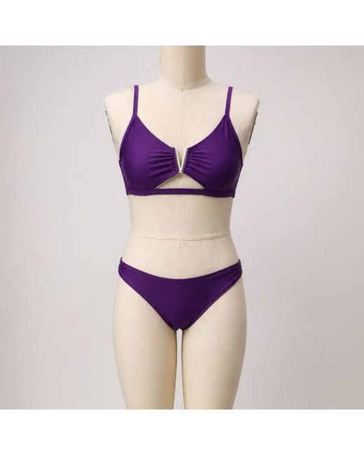 Nuvv Collection Purple Cut-Out Bikini Set