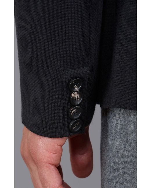 Paul James Knitwear Black Lightweight Cotton Corneliuss Formal Knitted Blazer for men