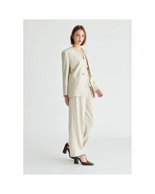 Paisie Natural Neutrals Drop Shoulder Double Breasted Blazer
