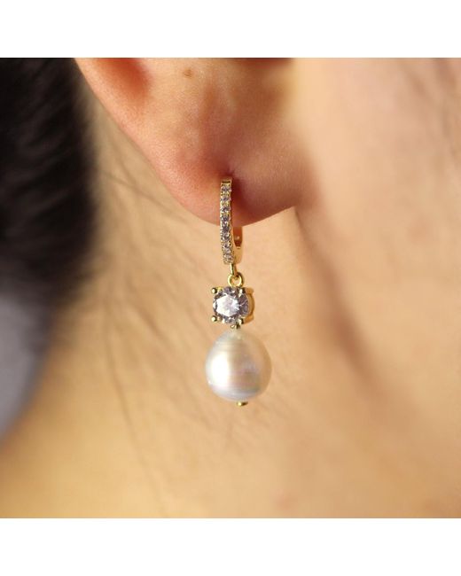 VicStoneNYC Fine Jewelry Metallic Shiny Happy Pearl Dangle Earrings