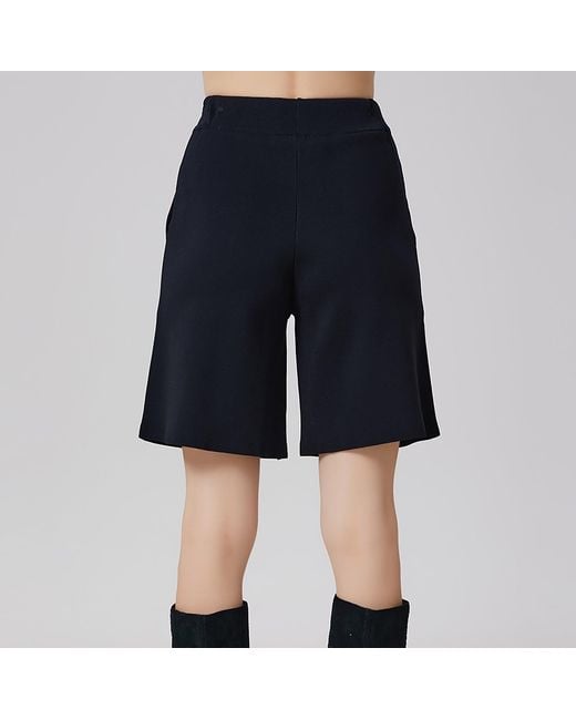 Smart and Joy Black Minimalist Bermuda Shorts