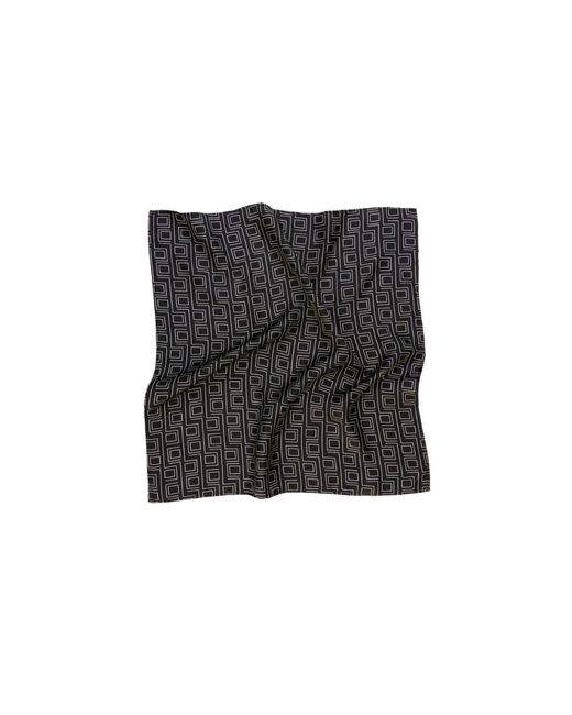 Dāl the Label Black Monogram Silk Scarf