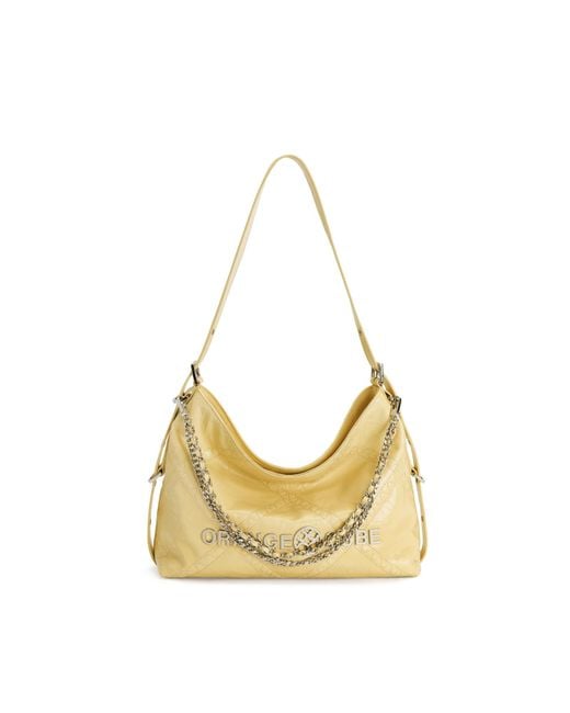Orange Cube Metallic Metropolitan Chain Hobo