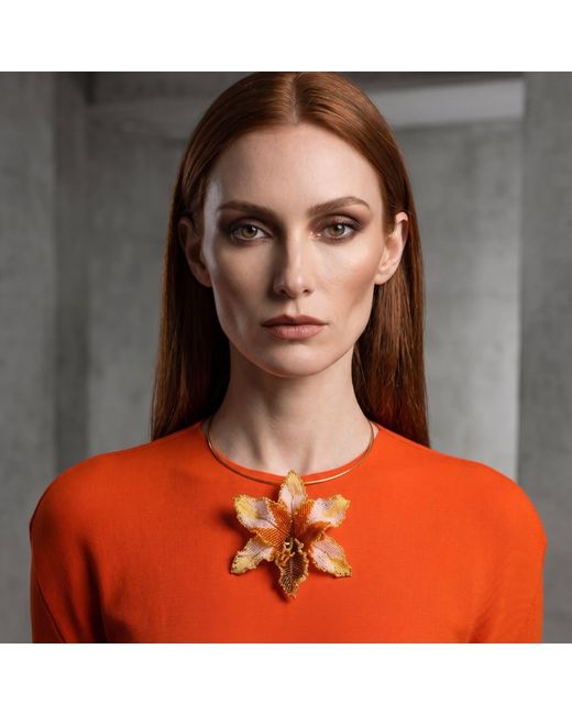 Iliana Arrazola Metallic Orchid Choker, And, Glass Beads, Beaded Jewelry