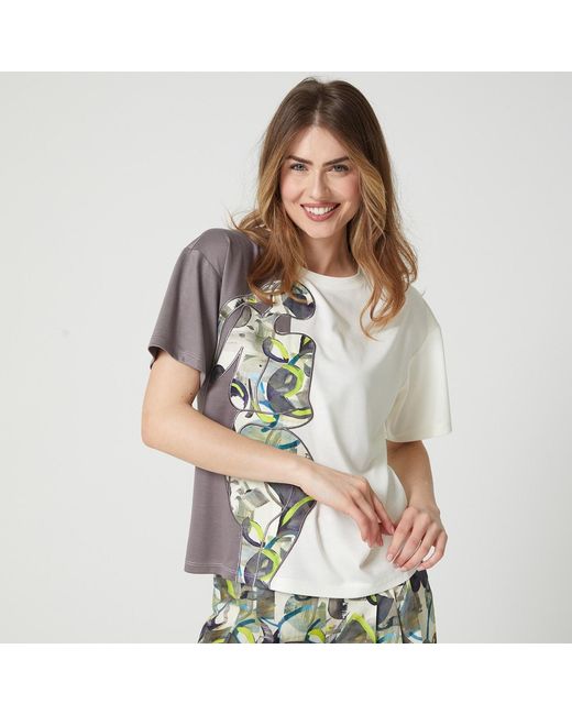 Lalipop Design Multicolor Mink & T-Shirt With Laser Cut Linen Appliques