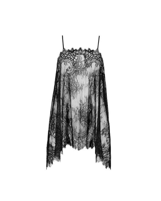 Sasha La Mer Black Fortuna Lace Top Long, Kiss