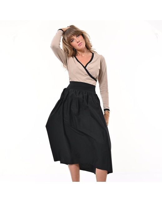 Frock Tales Black Alice Midi Skirt With Pockets
