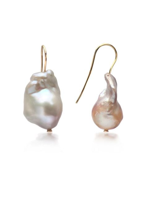 The Jewellery Store London Metallic Champagne Baroque Pearl Earrings