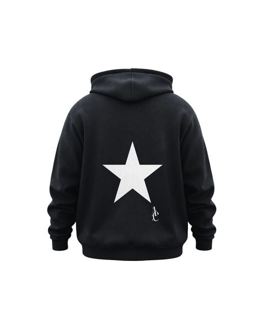 Aura & Co Black Brooklyn Glitter Star Hoodie