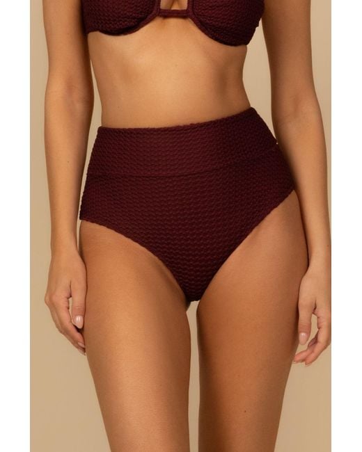 Montce Purple Crochet Added Coverage High Rise Bikini Bottom