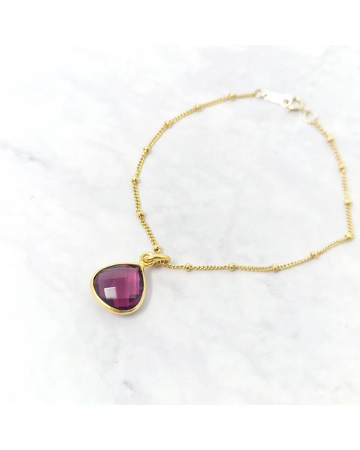 Harfi Metallic Tourmaline Plated October Birthstone Crystal Bracelet