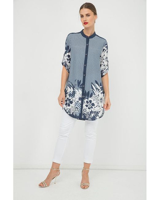 Conquista Blue Long & Print Shirt