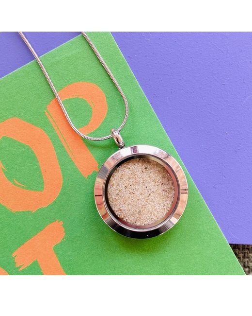 My Little Nature Metallic Neutrals Designer Statement Necklace With Natural Beach Sand – Neutral Tones Vacation Jewelry