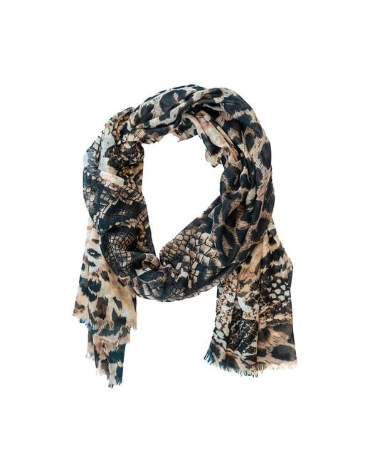 Circular Path Green Neutrals Animal Print Scarf