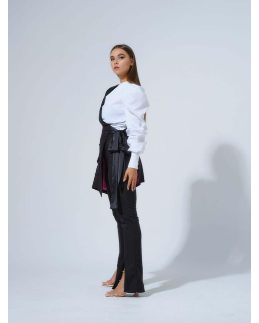 Tia Dorraine Blue Double Identity Asymmetric Half Blazer