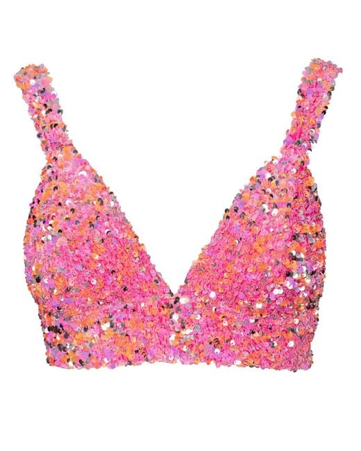 Ofuure Pink Liza Sequin Bra Top