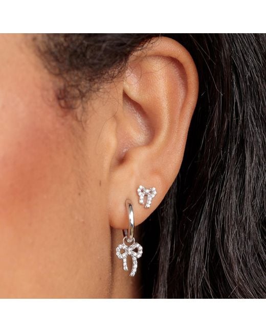Scream Pretty Metallic Bow Charm Hoops