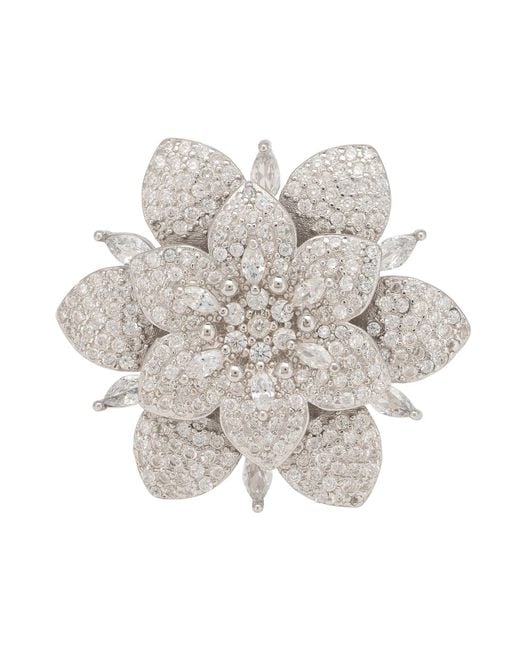 Latelita London Metallic Primrose Flower Cocktail Ring