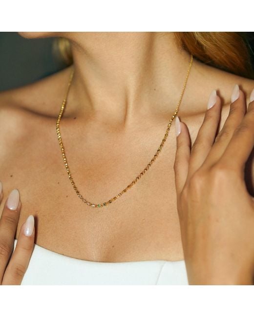 Spero London Metallic Round Tennis Necklace Sterling