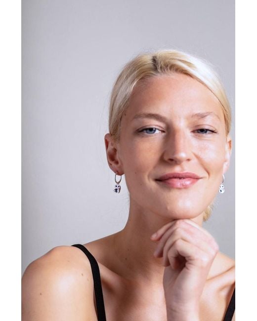 Claire Hill Designs Blue Sapphire Lichen Hoop Earrings