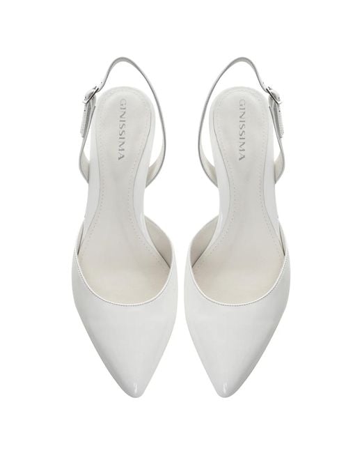 Ginissima White Alice Slingbacks