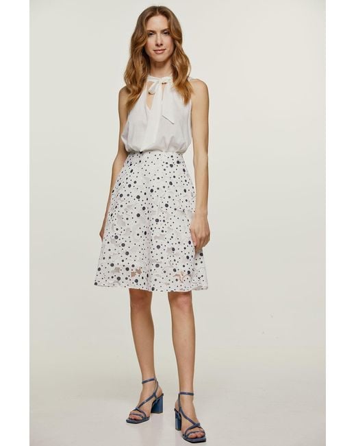 Conquista White Neutrals Ecru Tie Detail Sleeveless Top