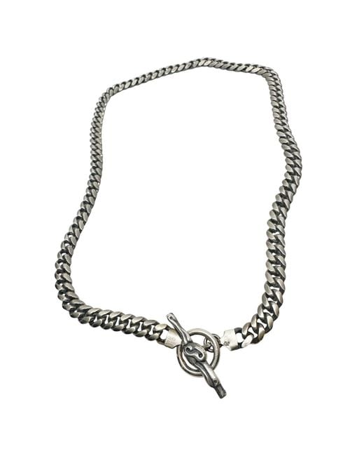 Tg-Jewellery by Tamara Gervasio Brown Celtic Dog Oxide And Satin Curb Chain Sterling for men