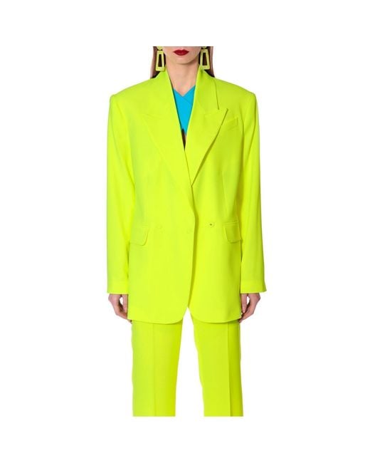 AGGI by HALEWSKI Green Blair Laser Yellow Oversized Blazer