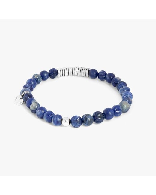 Tateossian Blue Classic Discs Beaded Bracelet for men