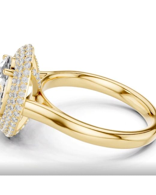 Aya Fine Jewelry Metallic 2.50 Ct Oval Lab Grown Diamond Double Halo Engagement Ring