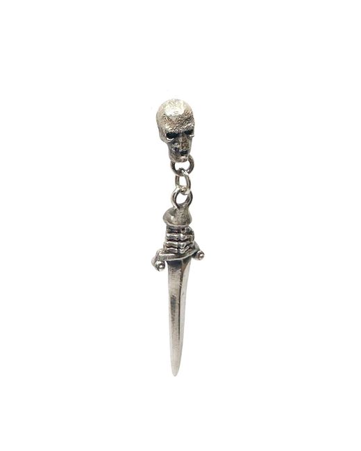 Tg-Jewellery by Tamara Gervasio White Handmade Skull Dagger Dangle Earrings – Recycled Sterling