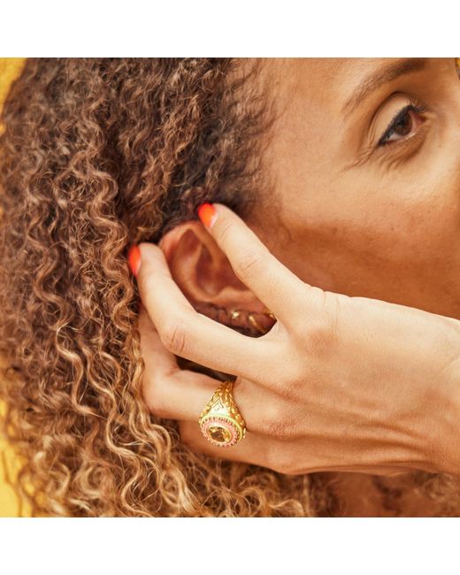 Après Youth Orange Firework Statement Ring Sapphire