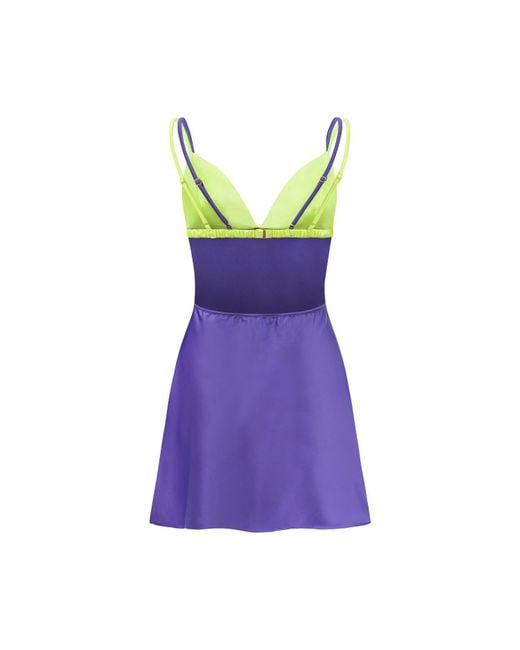 Ekcentrik Purple Rain Satin Slip Dress