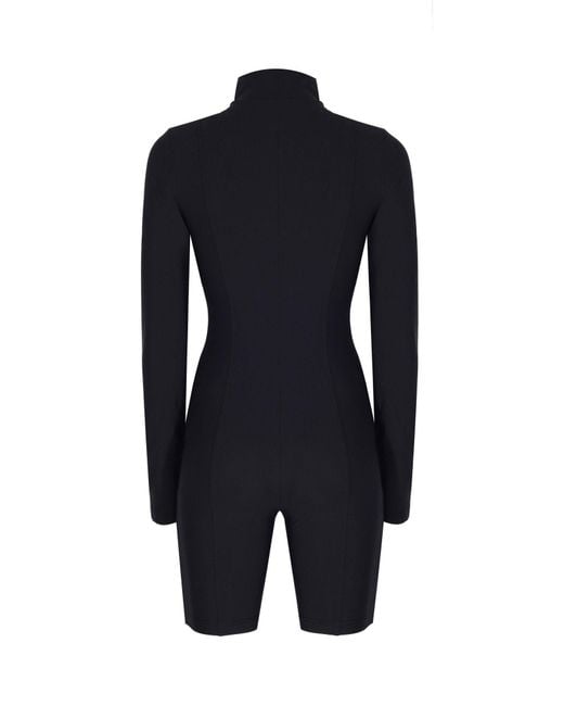 No'design Blue Zip-Up Short Jumpsuit