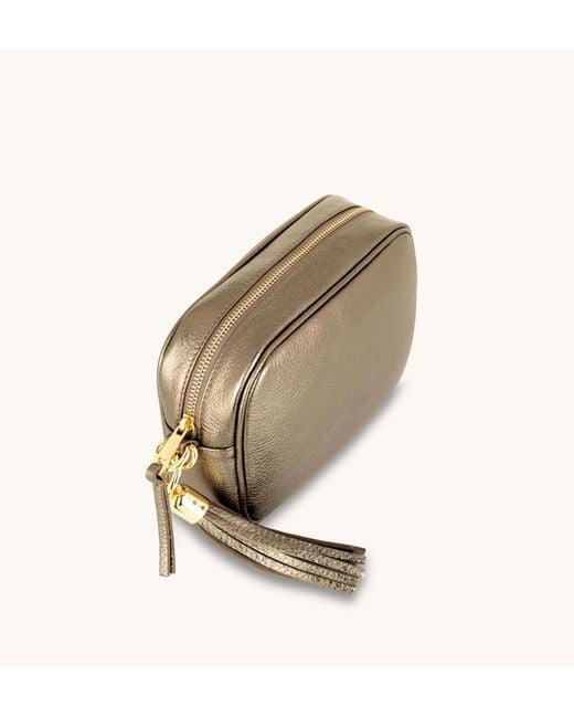 Apatchy London Natural The Tassel Bronze Leather Crossbody Bag