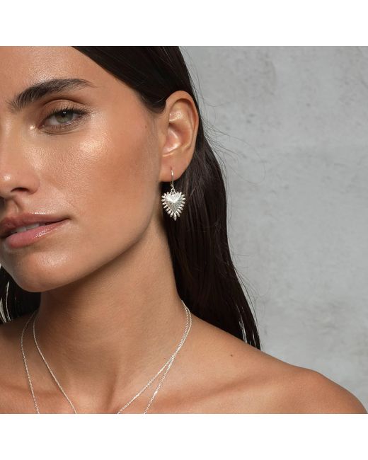 Zoe & Morgan Metallic Heart Rays Earrings