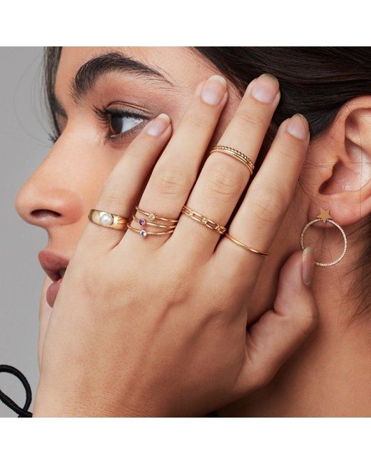 Maya Brenner Metallic Delicate Trio Stacking Rings