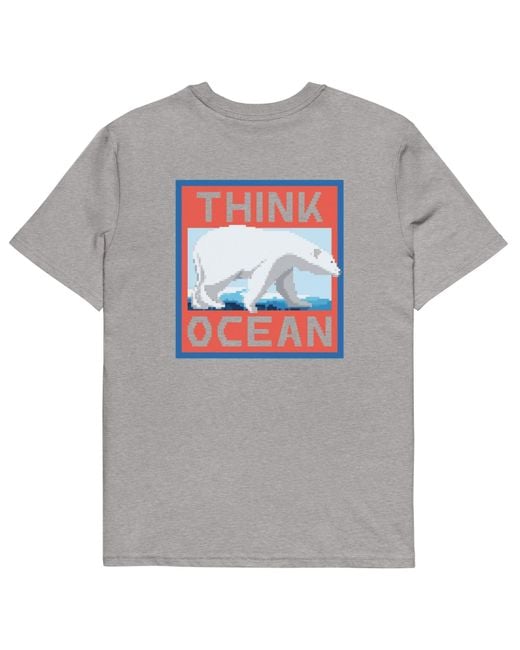 Anchor and Crew Men's Gray Heather Think Ocean Polar Bear Pixel