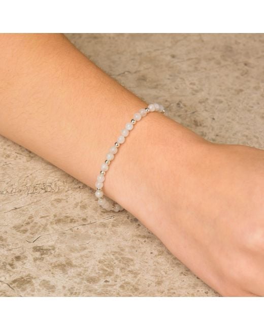 Nellou Jewellery Metallic Neutrals Jewel Bead June Birthstone Bracelet Sterling