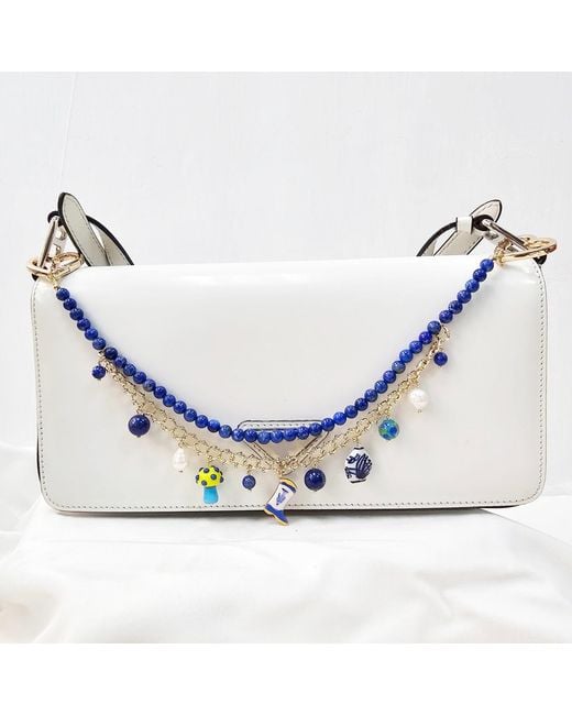 Farra Blue Lapis With Mushroom And Boots Double Layers Chain Bag Charm