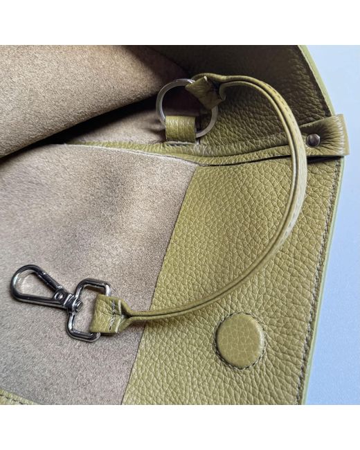 godi. Green The Eva Handmade Leather Tote Bag