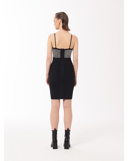 Sour Figs Black Embellished Bandage Mini Dress