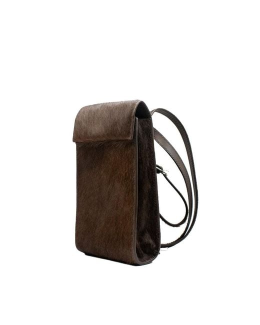 godi. Brown Handmade Cow Hair Crossbody Essentials Bag – Hair-On Hide Phone Pouch