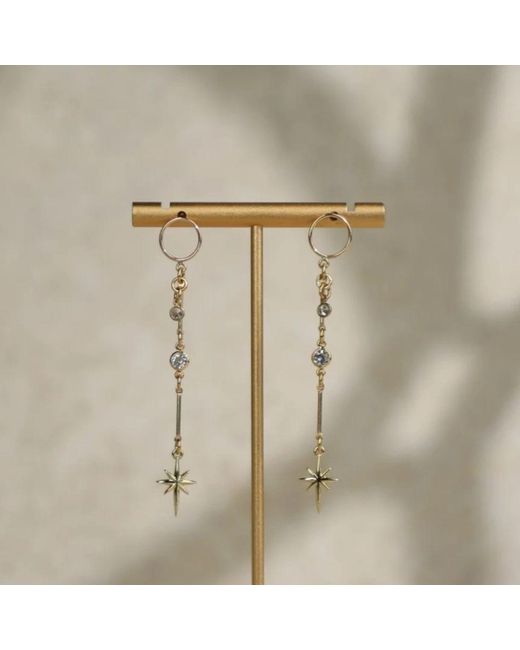Rachel Nathan Metallic Circle Post & North Star Earrings